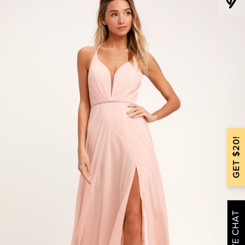 Lulus she’s gorgeous blush pink dress